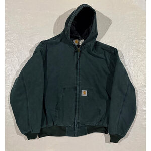 Vintage Carhartt JQ243 Hunter Green Active Jacket XXL USA Made Quilt Lined EUC